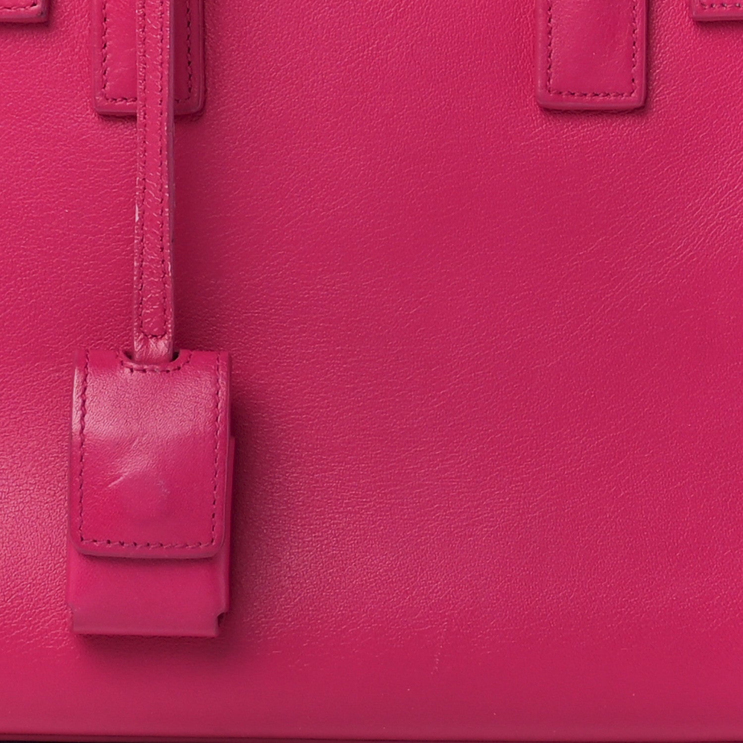 Saint Laurent Calfskin Nano Sac De Jour Bubblegum 9 of 17