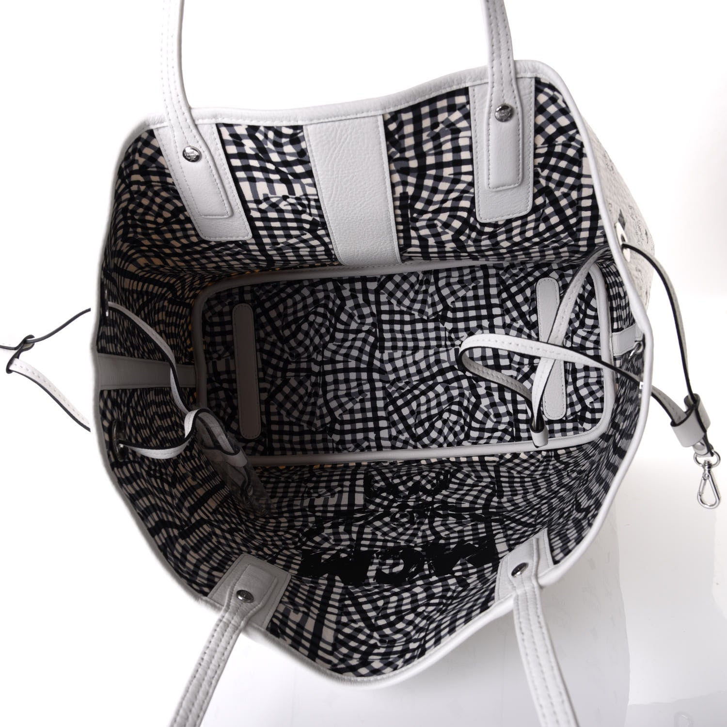 MCM Visetos Medium Liz Reversible Shopper Tote White 7 of 13