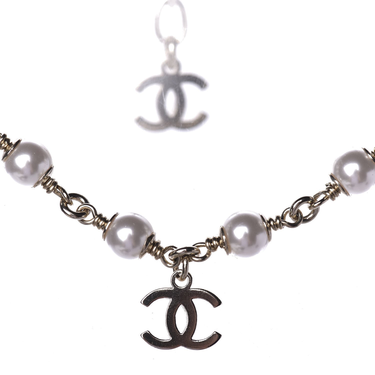 Chanel Pearl CC Chain Anklet Gold Pearly White 4 of 6