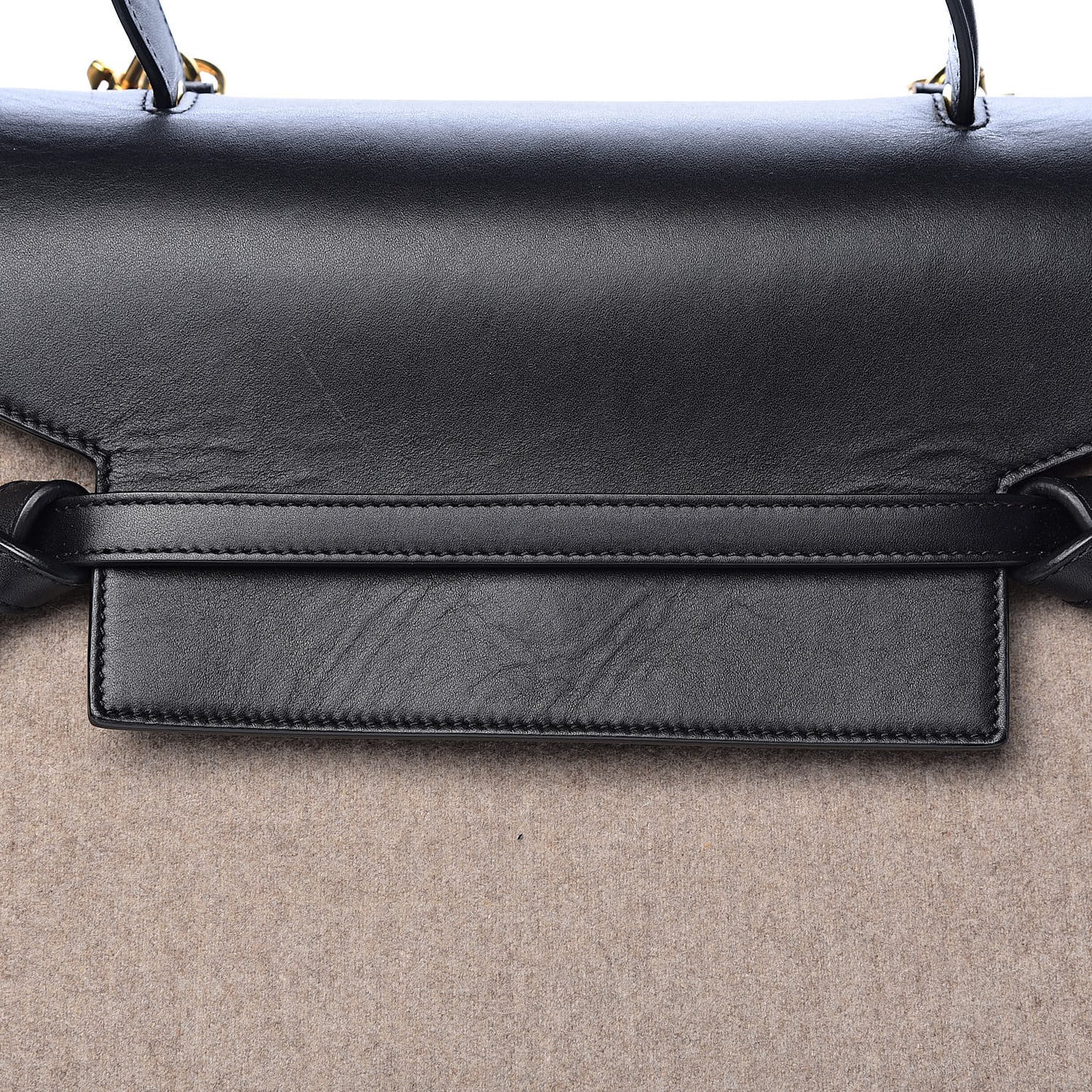 Felt Smooth Calfskin Mini Belt Bag Beige