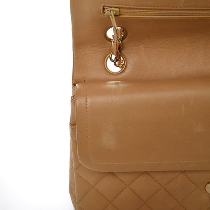 Chanel Lambskin Quilted Medium Double Flap Beige 9 of 14