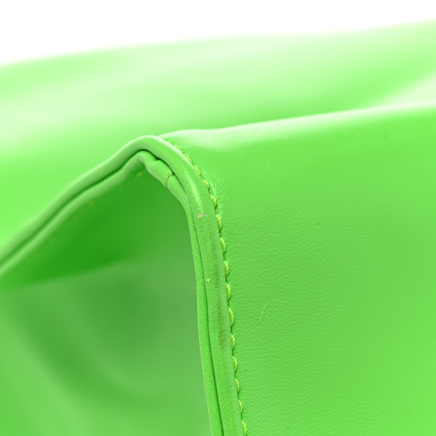 Telfar Vegan Leather Large Shopping Bag Highlighter Green 9 of 9