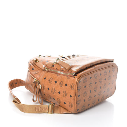MCM Visetos Studded Medium Dual Stark Backpack Cognac 4 of 10