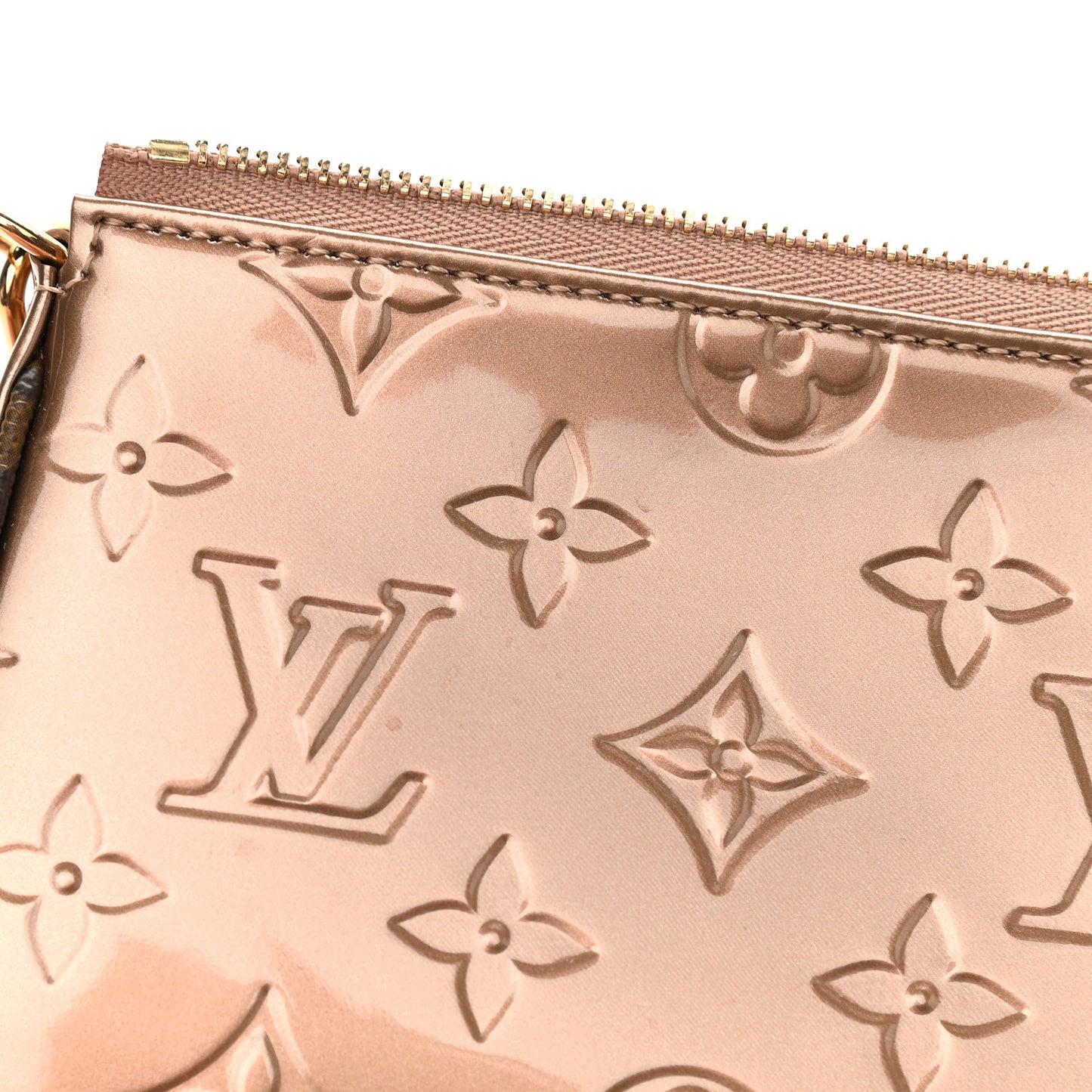 Metallic Vernis Mini Pochette Accessories Rose Gold