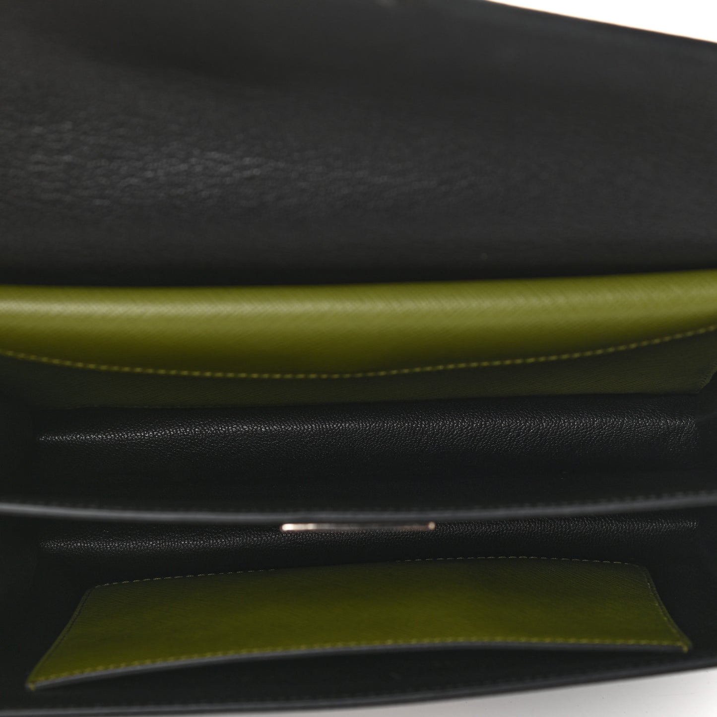 Saffiano Lux Bi-Color Sound Shoulder Bag Mercurio Edera