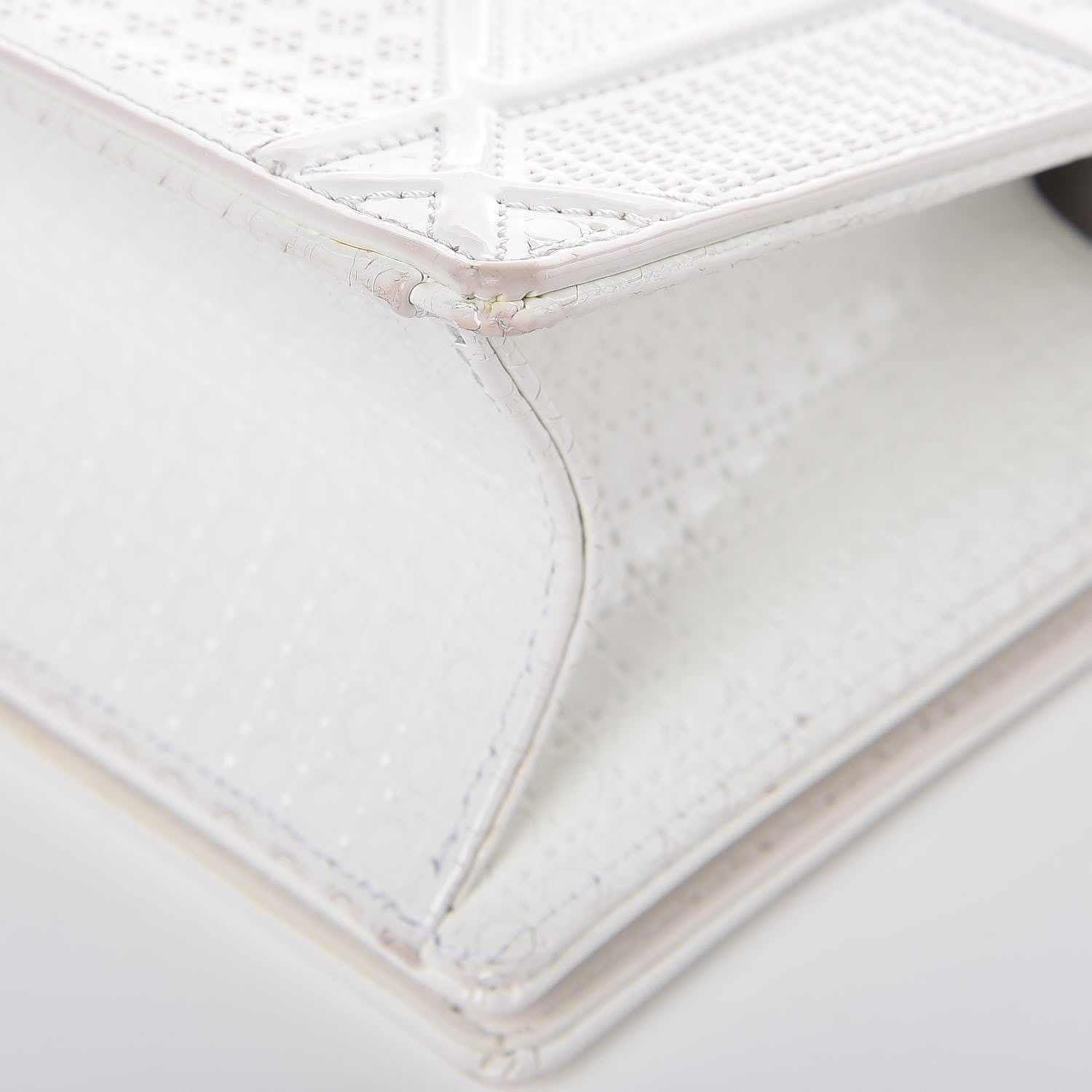 Christian Dior Patent Micro-Cannage Small Diorama Flap Bag White 12 of 12