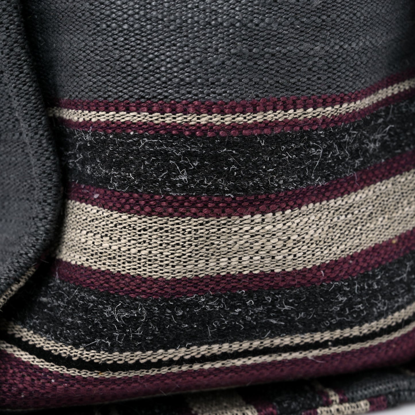 Striped Canvas Medium Deauville Tote Grey