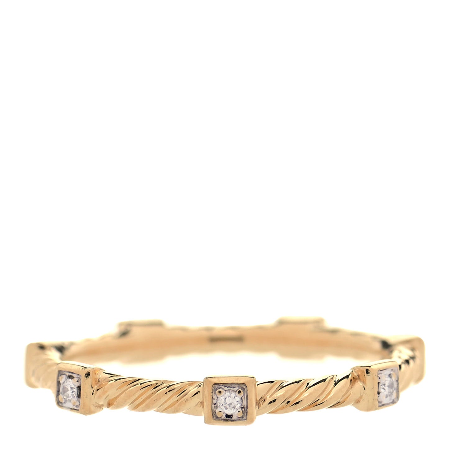 18K Yellow Gold Diamond Cable Collectibles Ring 57 8