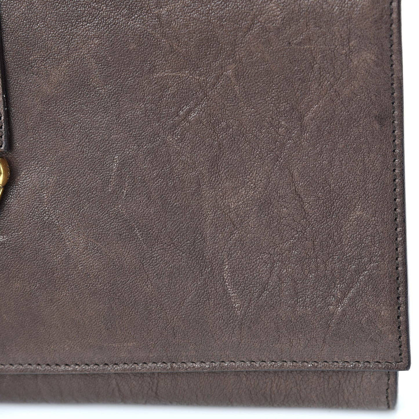 Sheepskin Classic Y Ligne Clutch Brown