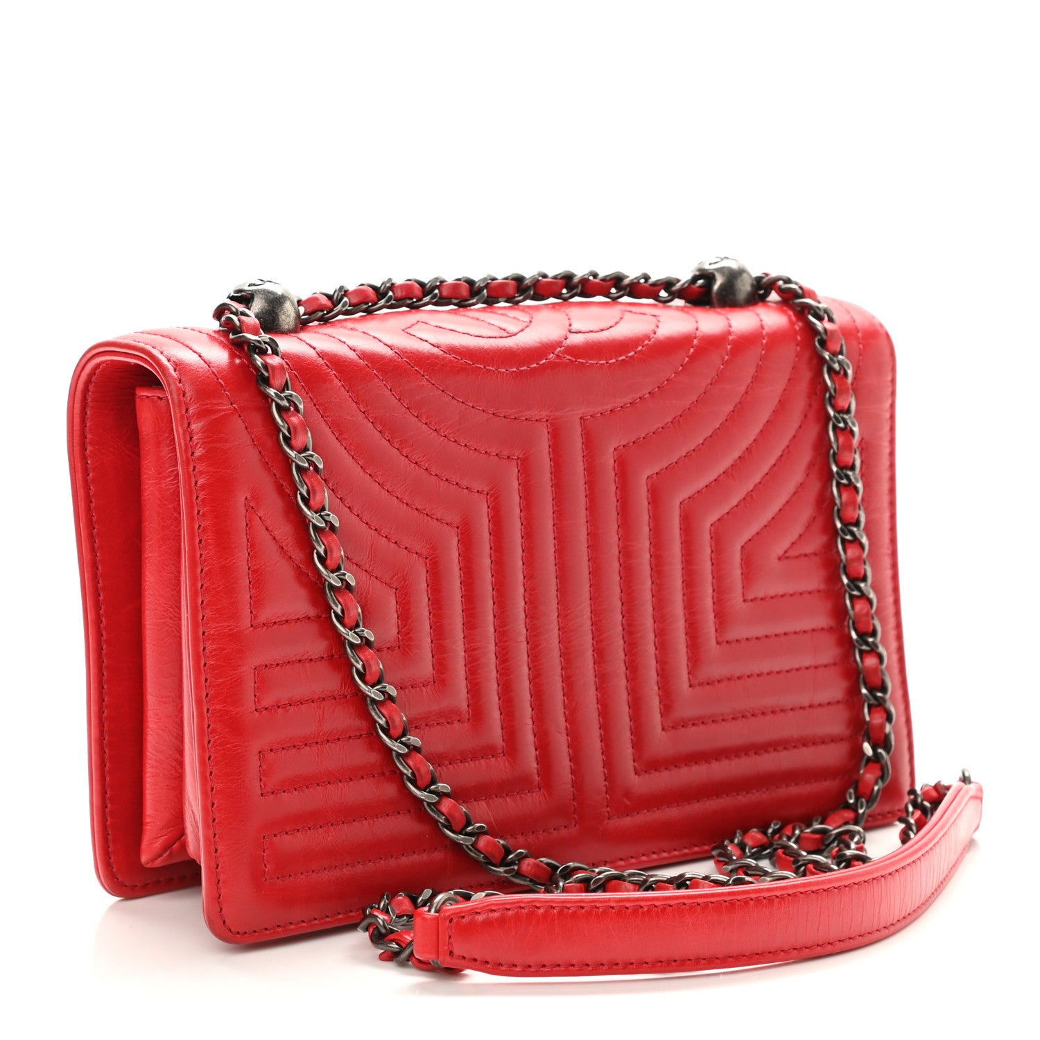 Chanel Calfskin Quilted Small Korean Garden Flap Red 2 of 12