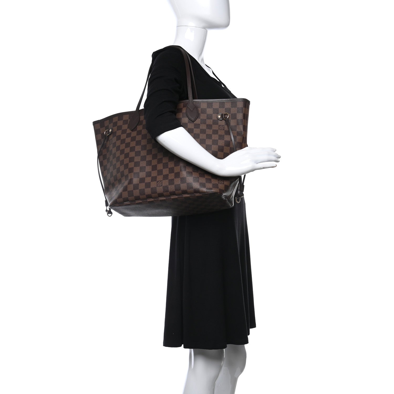 Louis Vuitton Damier Ebene Neo Neverfull MM Rose Ballerine 3 of 12