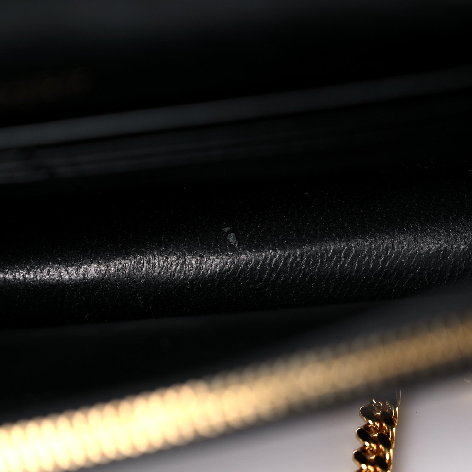 Saint Laurent Calfskin Crocodile Embossed Kate Monogram Tassel Chain Wallet Black 7 of 11