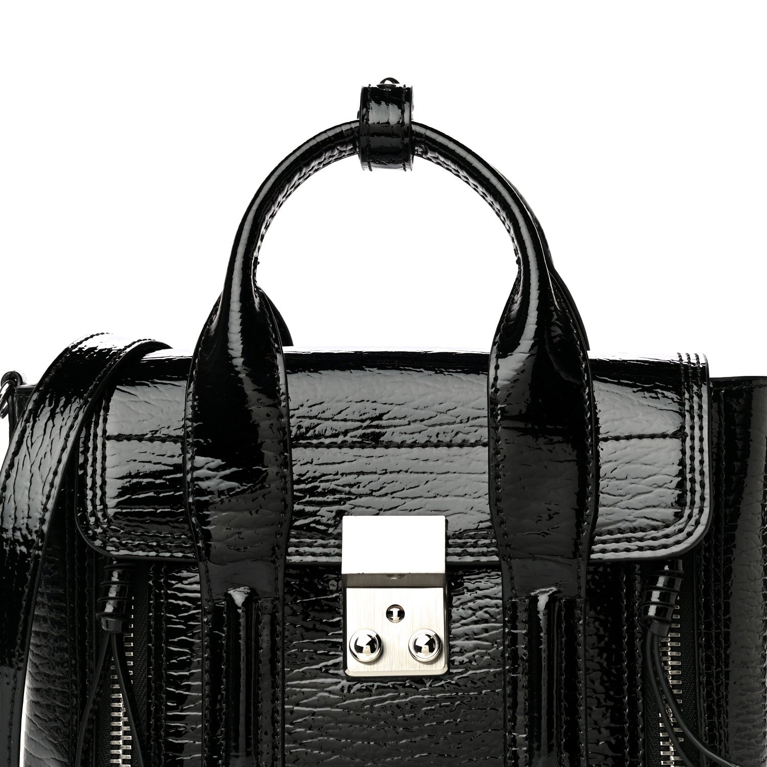 3.1 Phillip Lim Textured Patent Mini Pashli Satchel Black 7 of 9