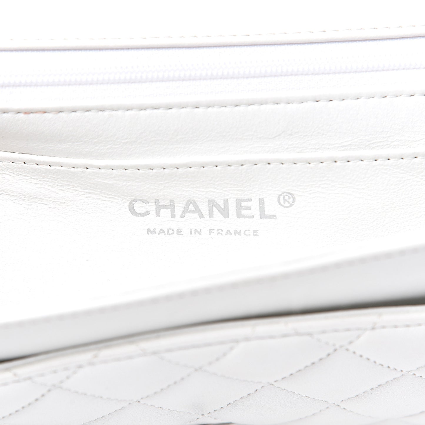 Lambskin Quilted Medium Single Flap White
