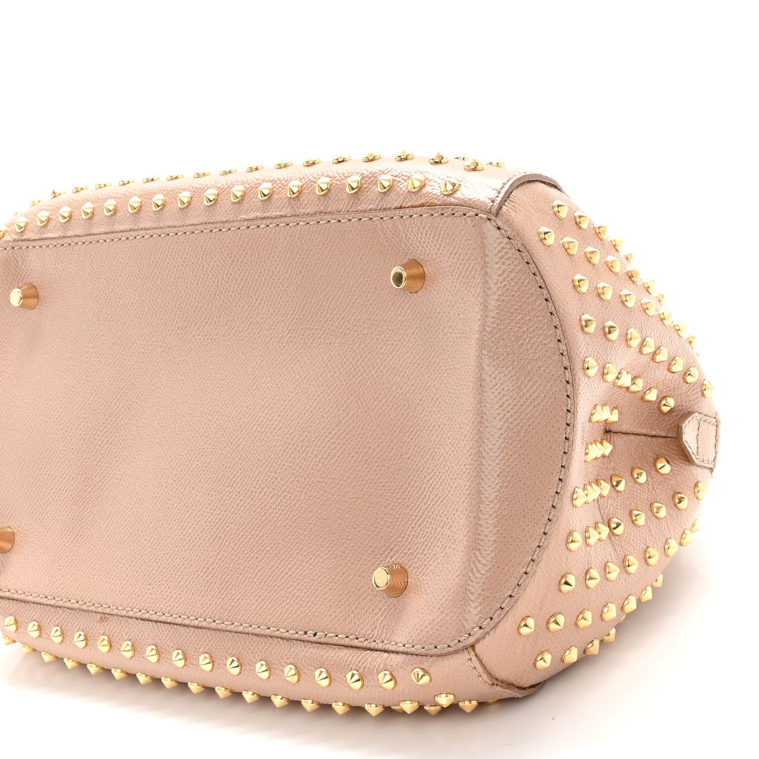 Burberry Patent Calfskin Studded Small Blaze Bowler Bag Oyster Pink 8 of 14