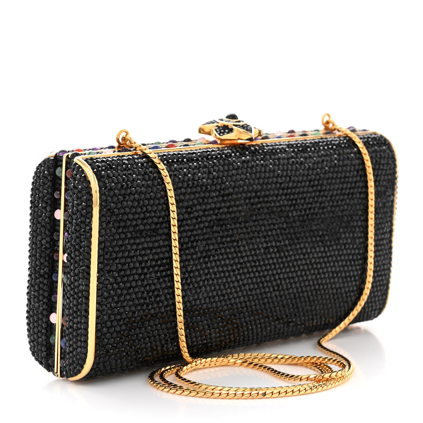Swarovski Crystal Minaudiere Clutch Black