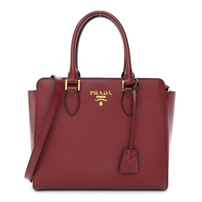 Prada Saffiano Soft Calfskin Small Zippered Tote Cerise 1 of 11