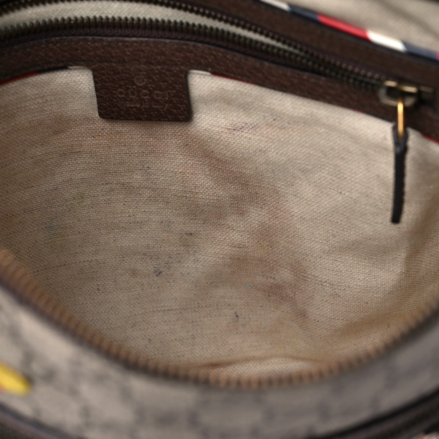 Gucci Soft GG Supreme Monogram Courrier Web Medium Flat Messenger Bag Beige New Acero Multicolor 14 of 25