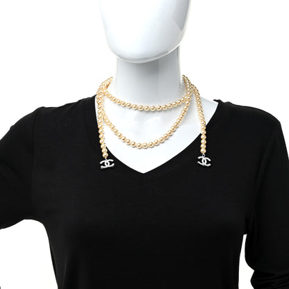 Chanel Pearl CC Long Necklace Silver 2 of 6