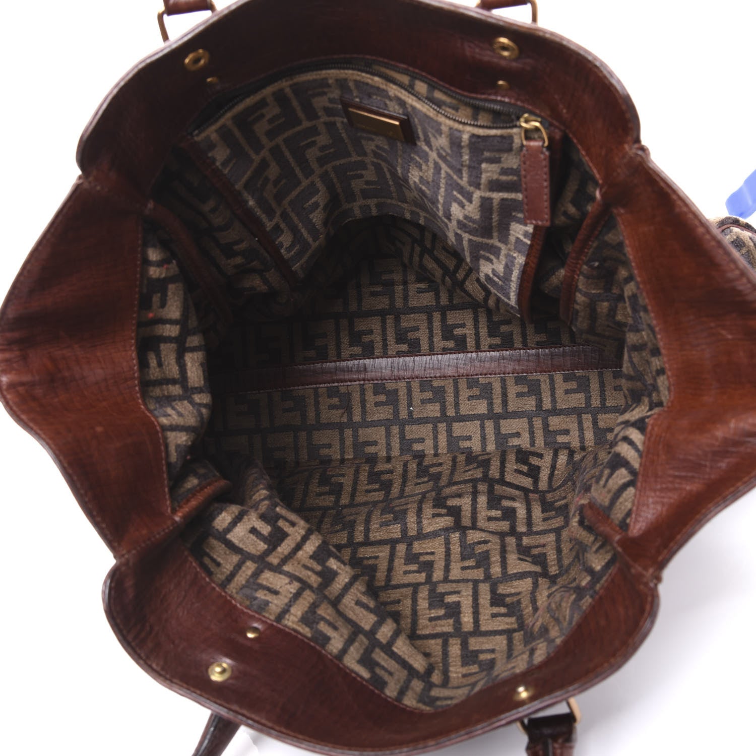 Fendi Velvet Zucca Vitello Large Bag De Jour Fango 4 of 9