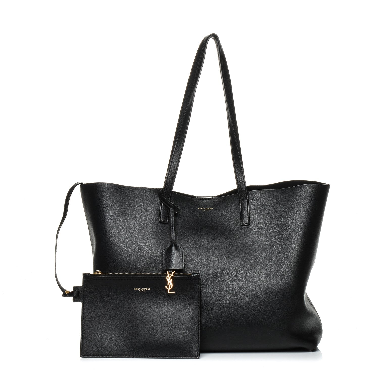 Saint Laurent Calfskin Large Shopping Tote Black 3 of 8