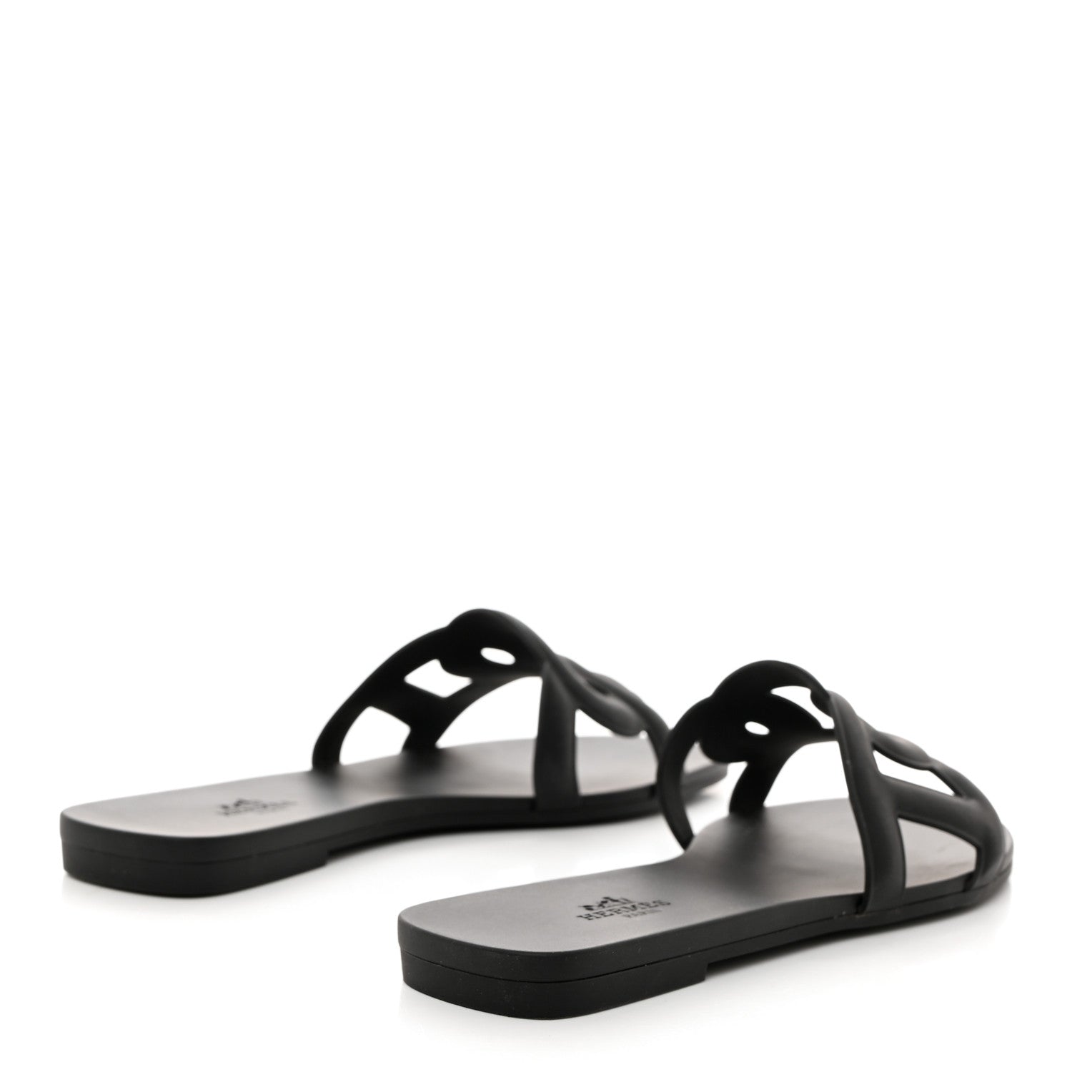 Hermes Rubber Aloha Sandals 36 Black 4 of 8