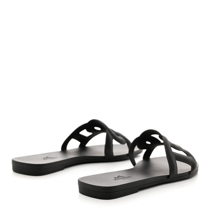 Hermes Rubber Aloha Sandals 36 Black 4 of 8