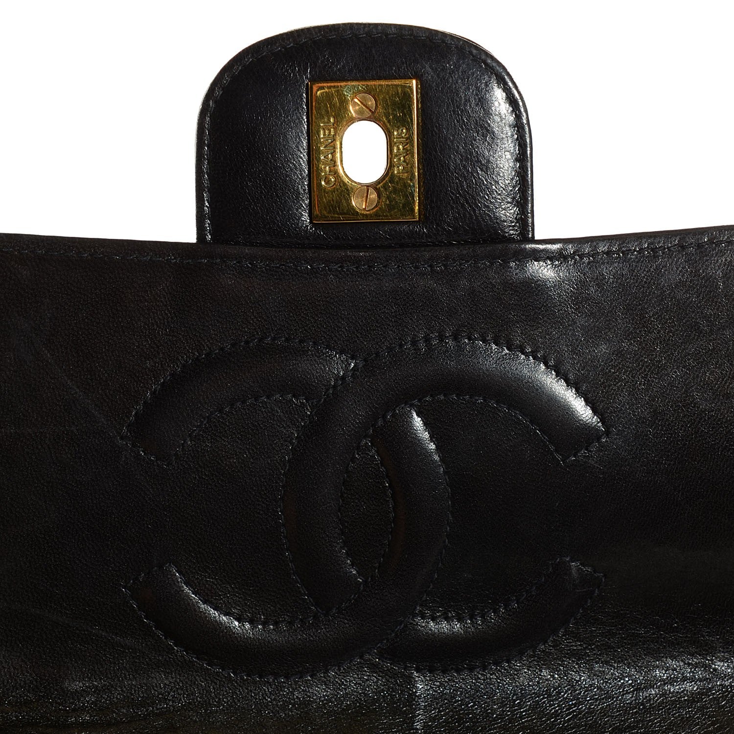 Chanel Lambskin Quilted Medium Rectangular Kelly Flap Bag Black 7 of 10