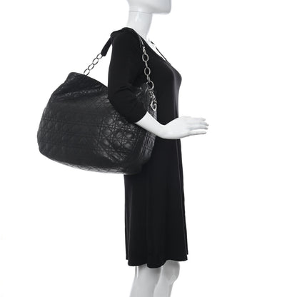 Christian Dior Lambskin Cannage Large Dior Soft Hobo Black 2 of 16