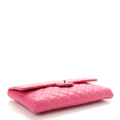 Chanel Caviar Quilted Flap Clutch Pink 4 of 10