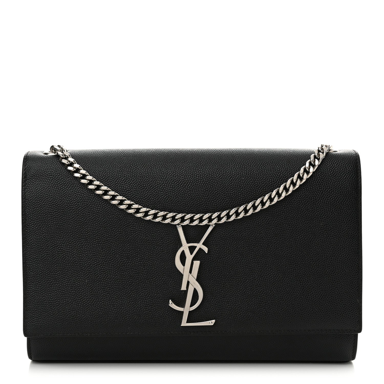 Saint Laurent Grain De Poudre Medium Classic Monogram Kate Satchel Black 1 of 17