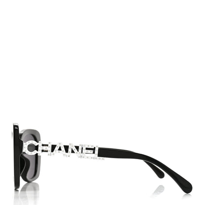 Chanel Acetate Strass Square Sunglasses 5422-B-A Black White 4 of 7