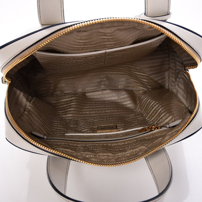Prada Vitello Bi-Color Top Handle Bowler Bag Talco 5 of 8