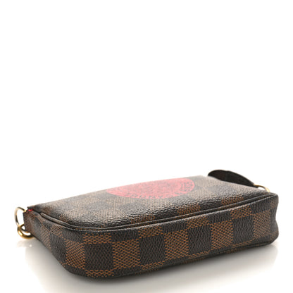 Louis Vuitton Damier Ebene Complice Trunks and Bags Mini Pochette Accessories Red 4 of 9