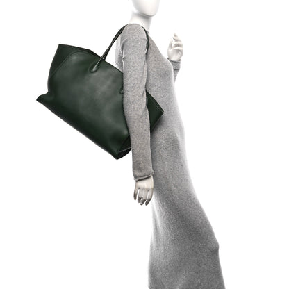 The Row Polished Saddle Calfskin Marlo Tote Bag Moss 2 of 9