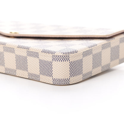 Louis Vuitton Damier Azur Pochette Felicie Chain Wallet Rose Ballerine 12 of 13