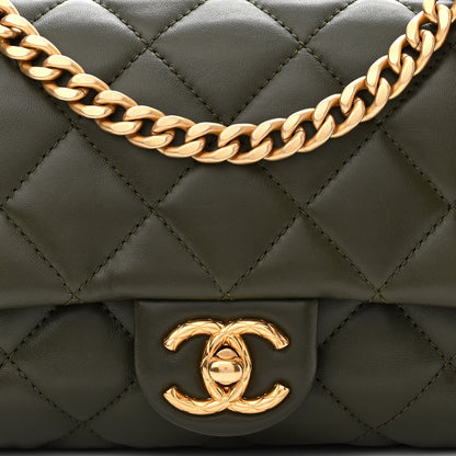 Chanel Lambskin Quilted Small Pillow Crush Flap Khaki 8 of 10
