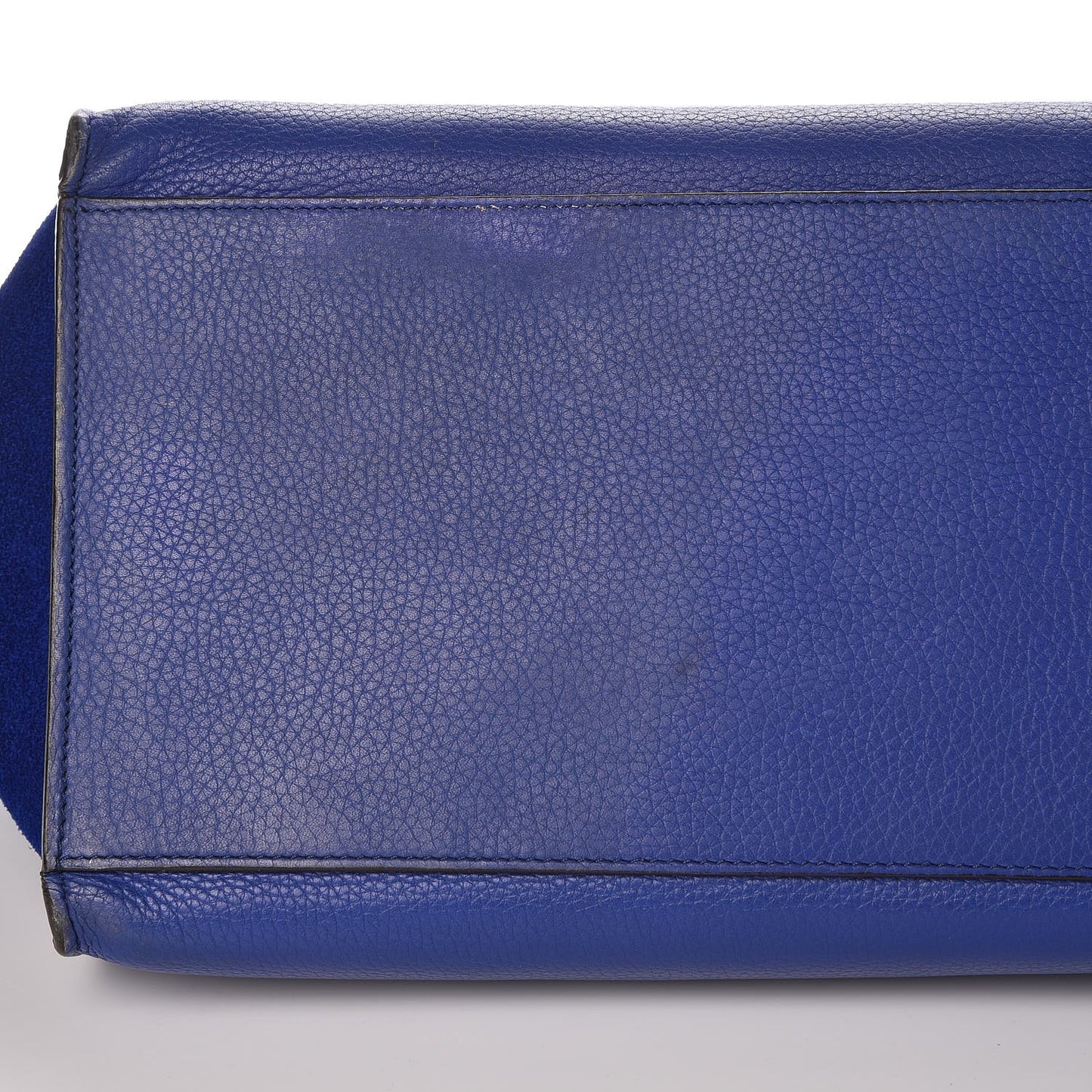 Drummed Calfskin Suede Small Trapeze Indigo