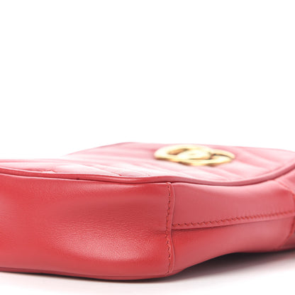 Gucci Calfskin Matelasse Mini GG Marmont Crossbody Bag Hibiscus Red 9 of 9
