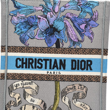 Christian Dior Canvas Embroidered Vertical Fleurs Bibliques Book Tote Grey Multicolor 10 of 10
