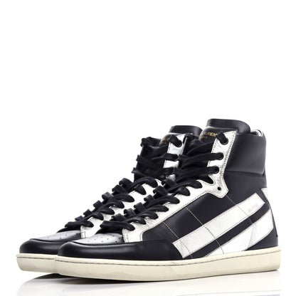 Saint Laurent Calfskin High Top Sneakers 41 Black 3 of 9