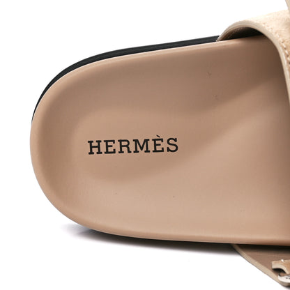Hermes Suede Goatskin Womens Chypre Sandals 36 Beige Argile 7 of 9