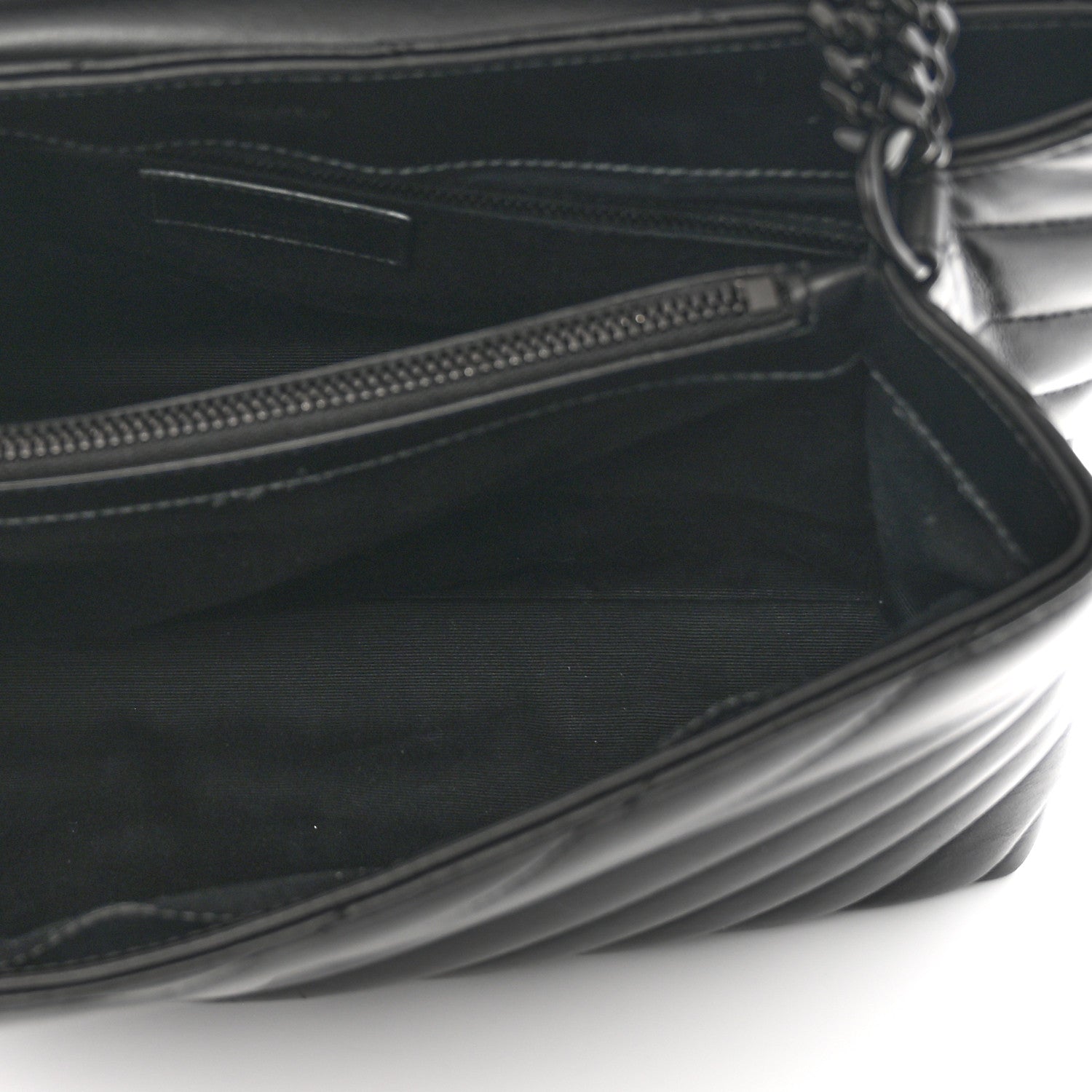 Saint Laurent Calfskin Y Quilted Monogram Monochrome Medium Loulou Chain Satchel Black 5 of 11
