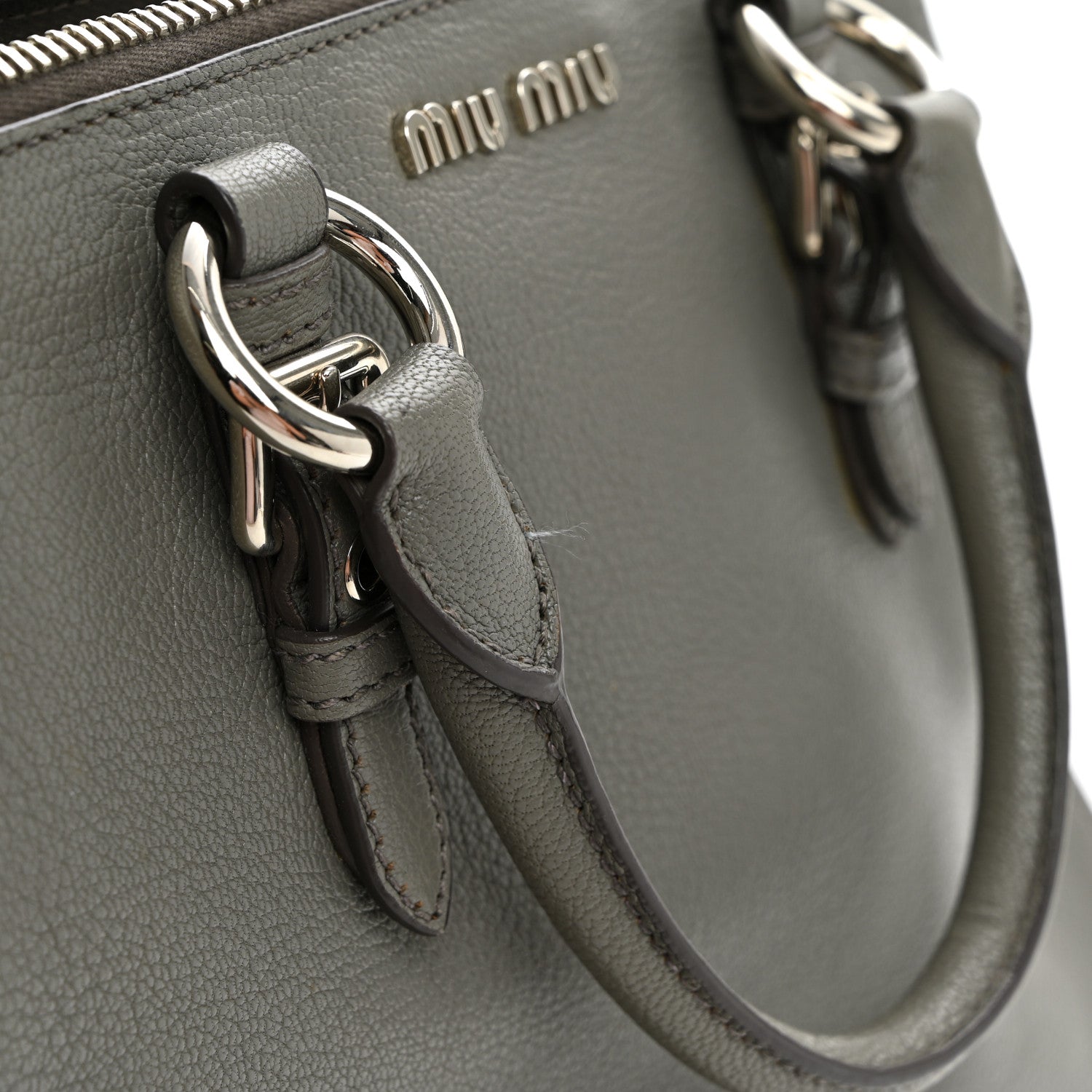 Miu Miu Goatskin Madras Bauletto Pomice 13 of 13