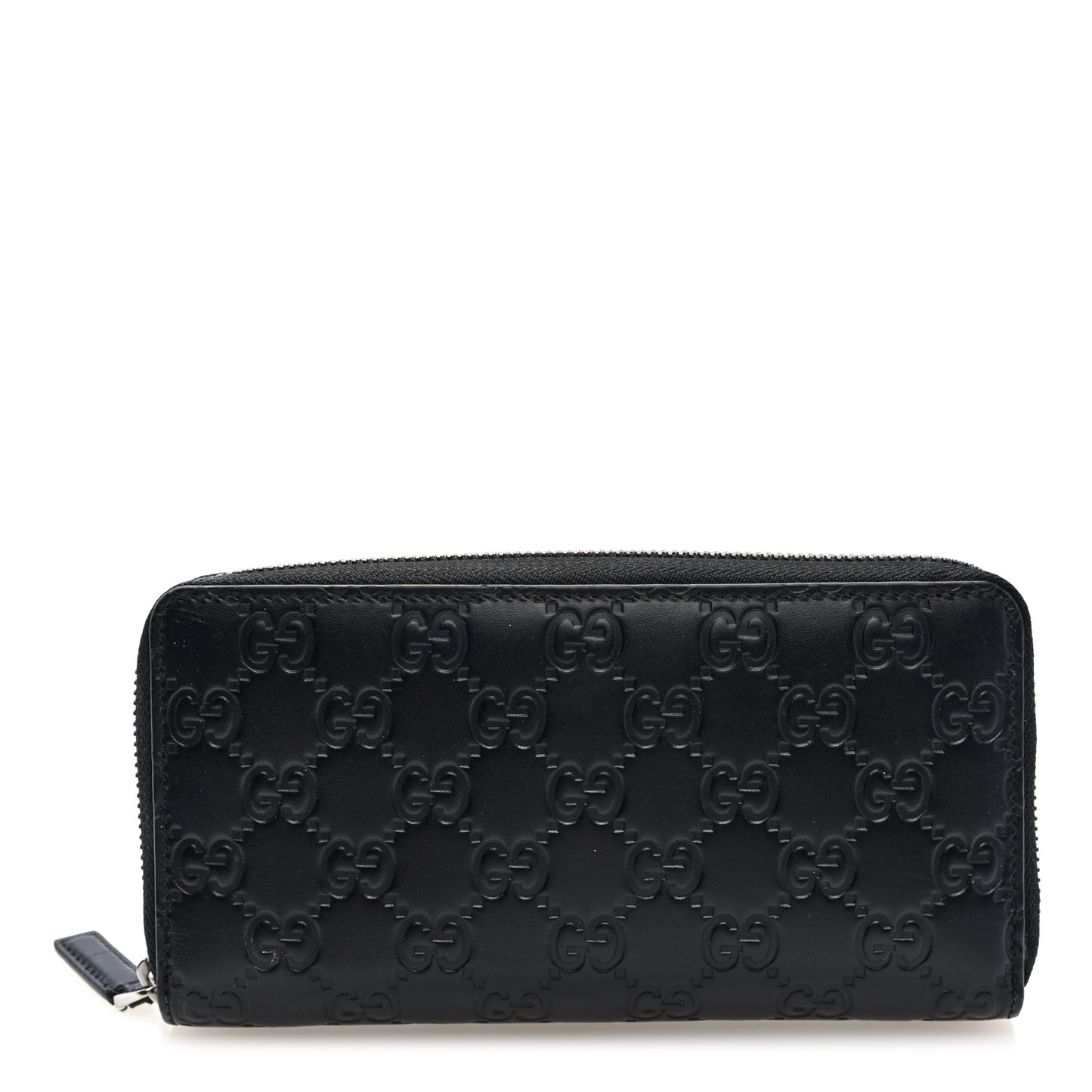 Guccissima Signature Zip Around Organizer Wallet Black