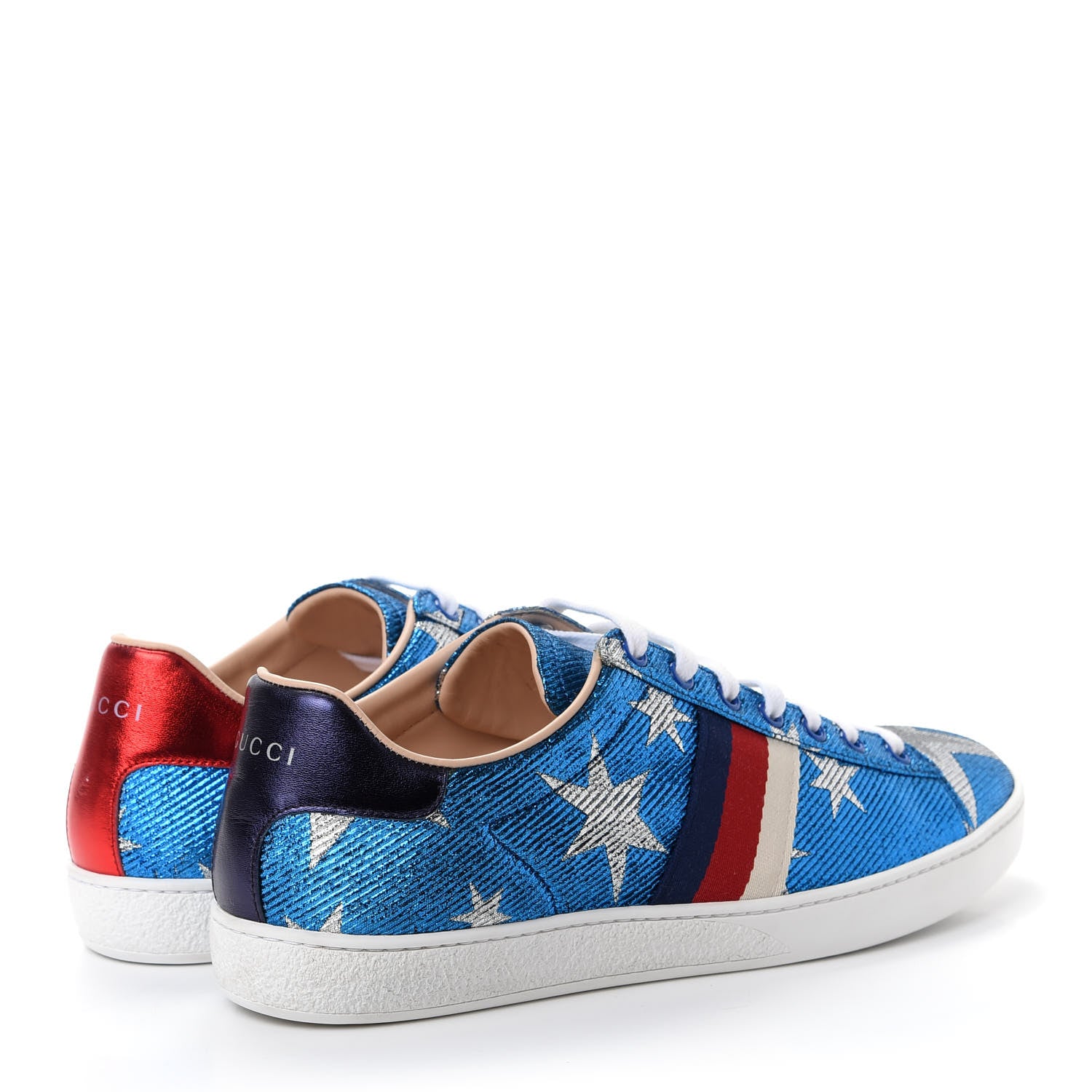 Gucci Lurex Starry Sky Sylvie Web New Ace Sneakers 40.5 Bluette Silver 4 of 11