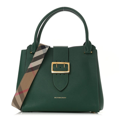 Burberry Soft Grain Calfskin Medium Buckle Tote Dark Green 1 of 14
