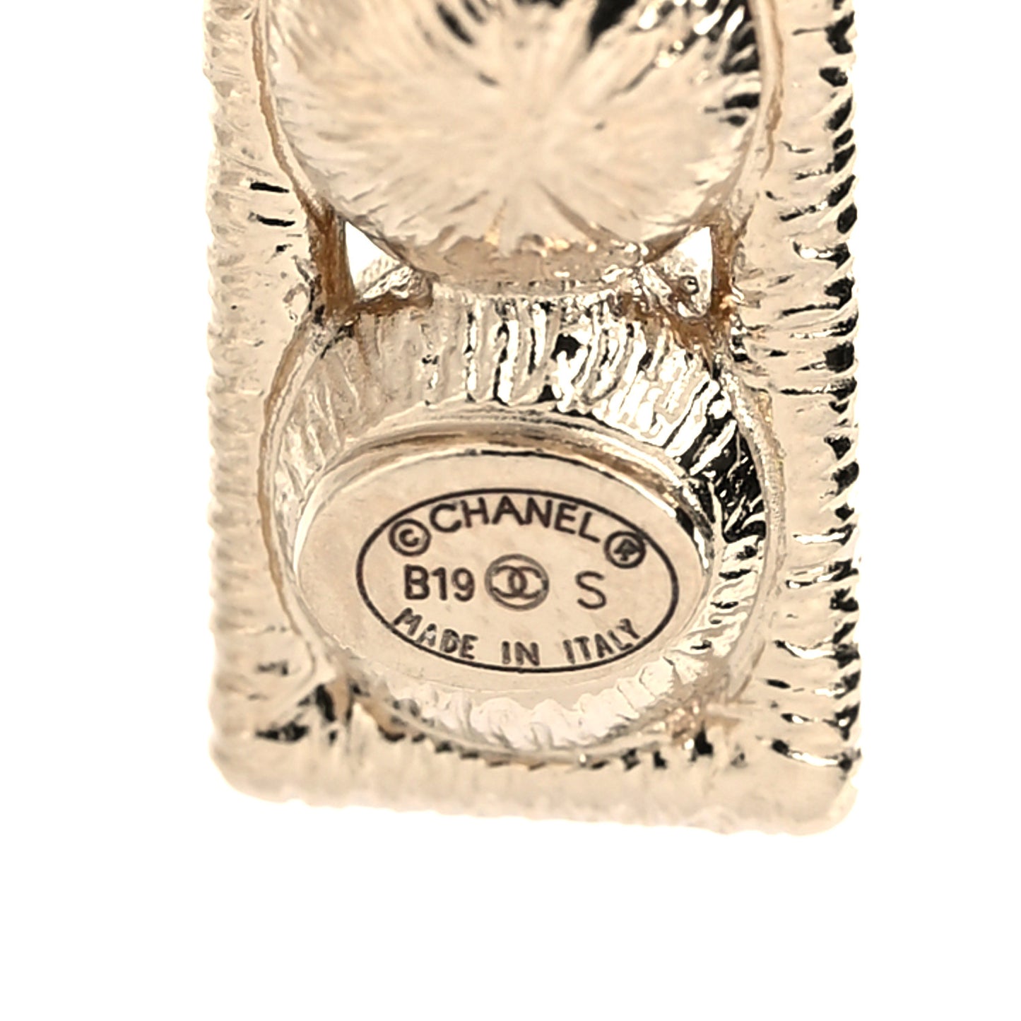 Crystal Cha-Nel Logo Brooch Set Gold