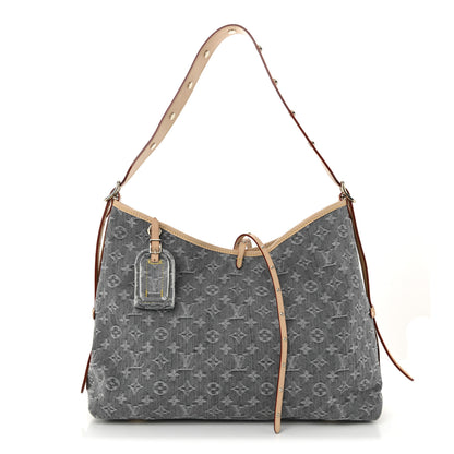 Louis Vuitton Monogram Denim CarryAll MM Washed Grey 1 of 10