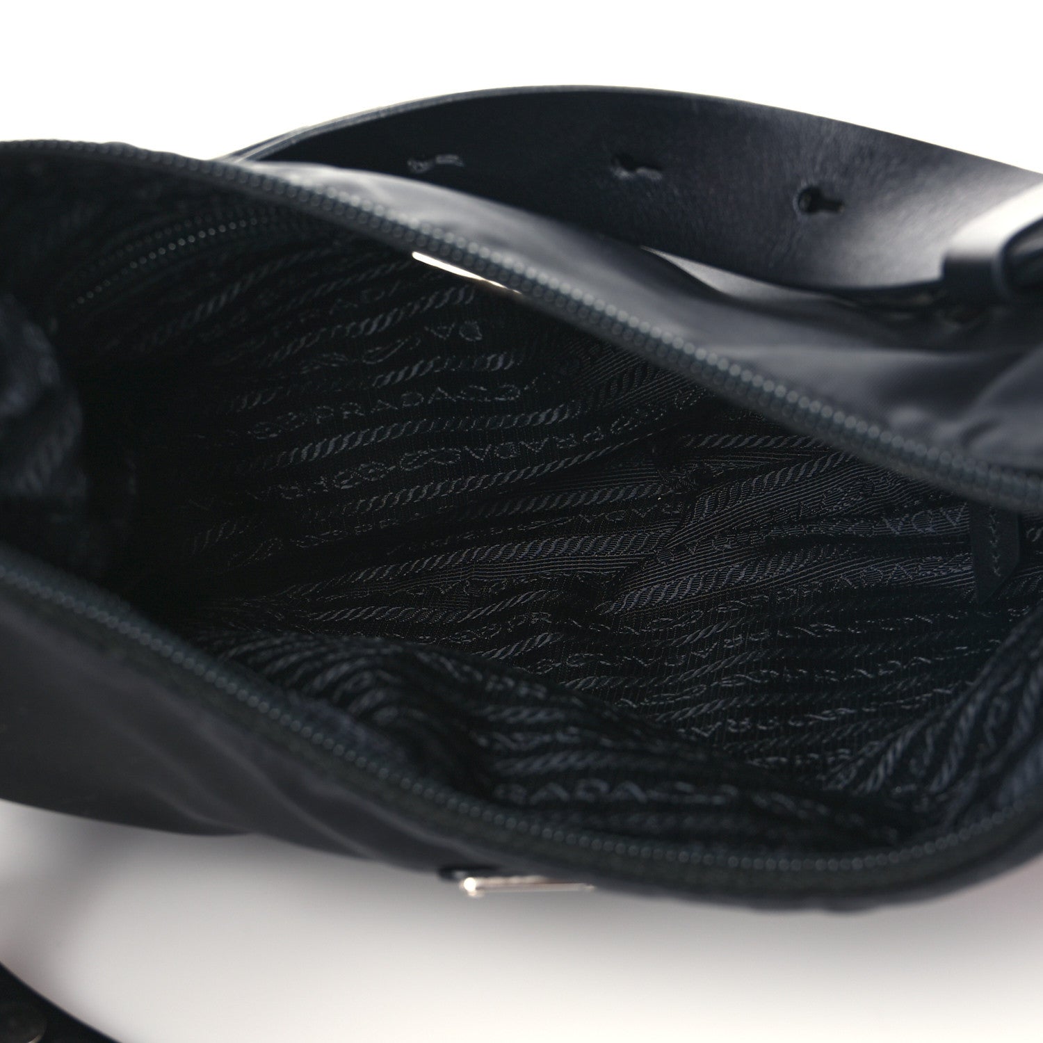 Prada Tessuto Nylon Studded New Vela Hobo Black Fuoco 5 of 8